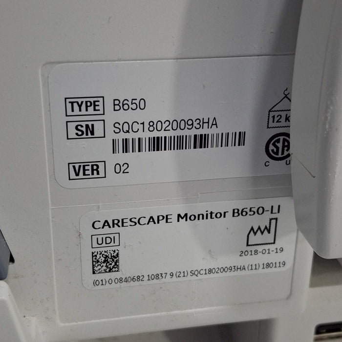 GE Healthcare GE Healthcare Carescape B650 Critical Care Patient Monitor Patient Monitors reLink Medical