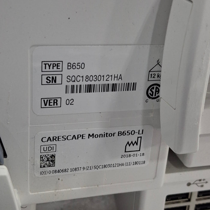 GE Healthcare GE Healthcare Carescape B650 Critical Care Patient Monitor Patient Monitors reLink Medical