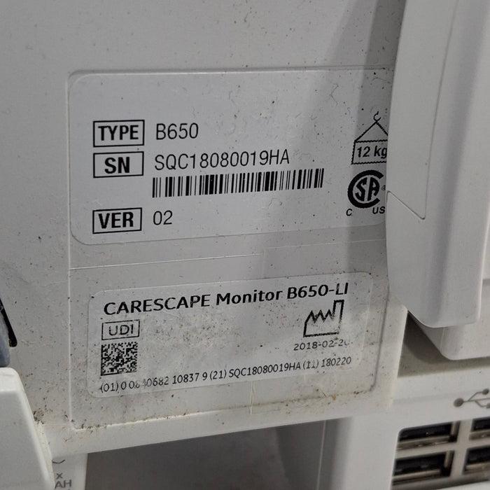 GE Healthcare GE Healthcare Carescape B650 Critical Care Patient Monitor Patient Monitors reLink Medical