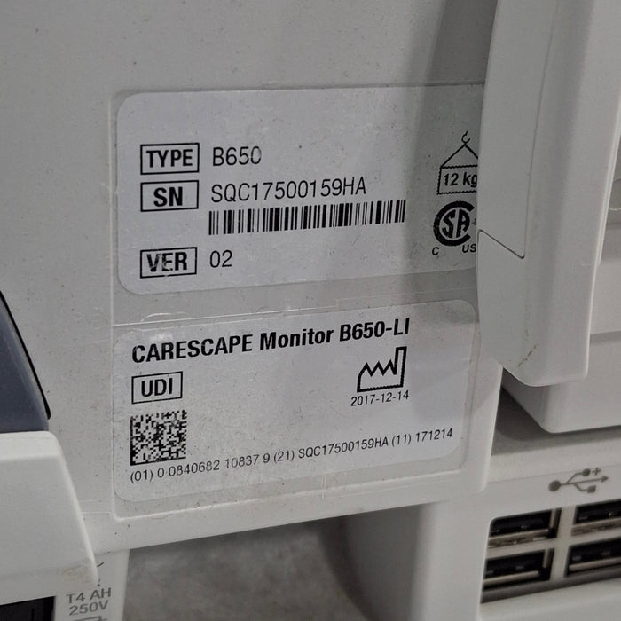 GE Healthcare GE Healthcare Carescape B650 Critical Care Patient Monitor Patient Monitors reLink Medical