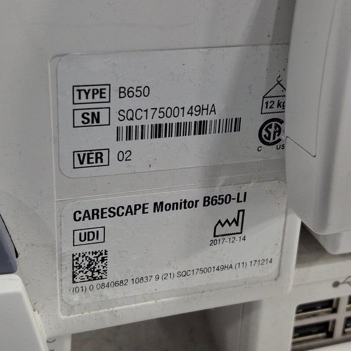 GE Healthcare GE Healthcare Carescape B650 Critical Care Patient Monitor Patient Monitors reLink Medical