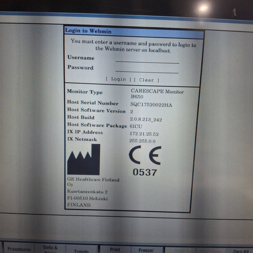 GE Healthcare GE Healthcare Carescape B650 Critical Care Patient Monitor Patient Monitors reLink Medical