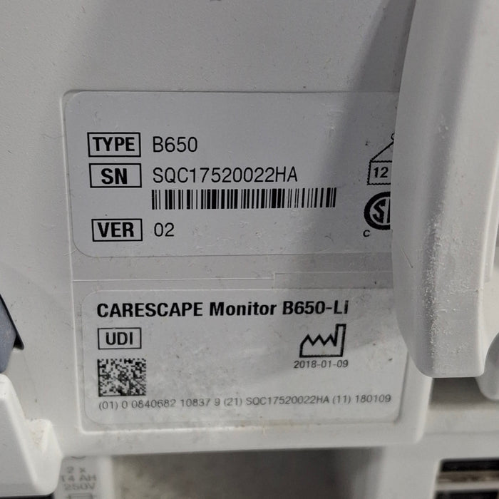 GE Healthcare GE Healthcare Carescape B650 Critical Care Patient Monitor Patient Monitors reLink Medical