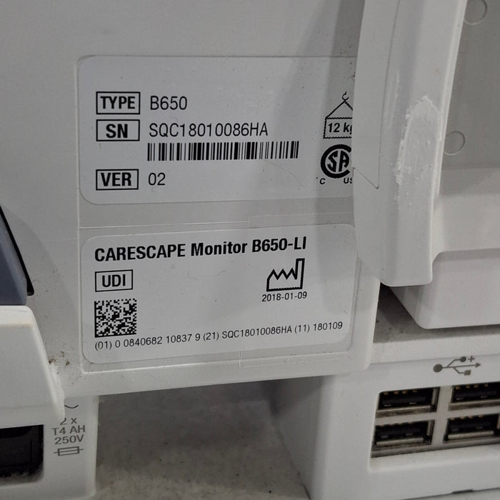 GE Healthcare GE Healthcare Carescape B650 Critical Care Patient Monitor Patient Monitors reLink Medical