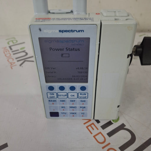 Baxter Baxter Sigma Spectrum 6.05.14 with A/B/G/N Battery Infusion Pump Infusion Pump reLink Medical