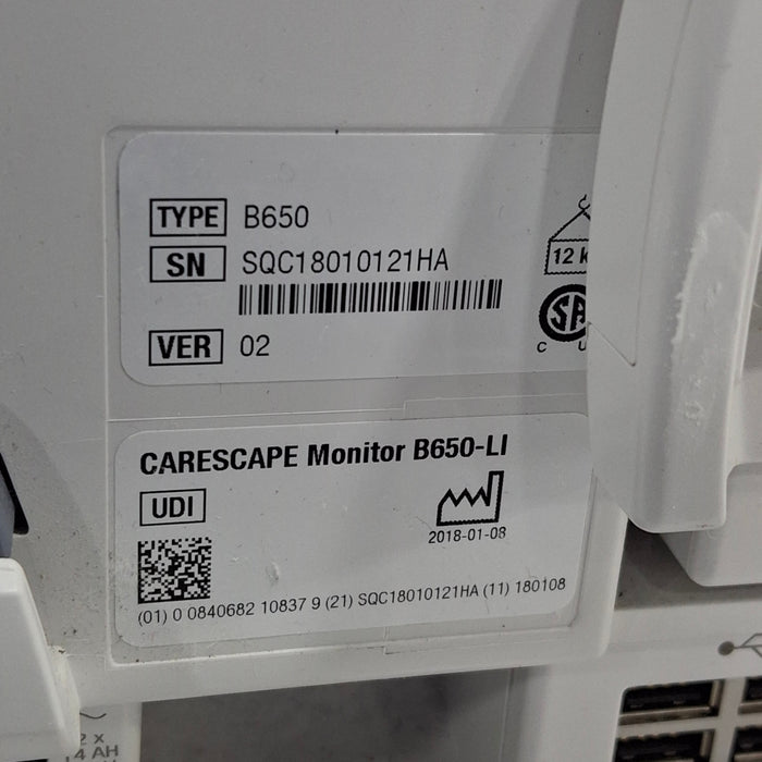 GE Healthcare GE Healthcare Carescape B650 Critical Care Patient Monitor Patient Monitors reLink Medical