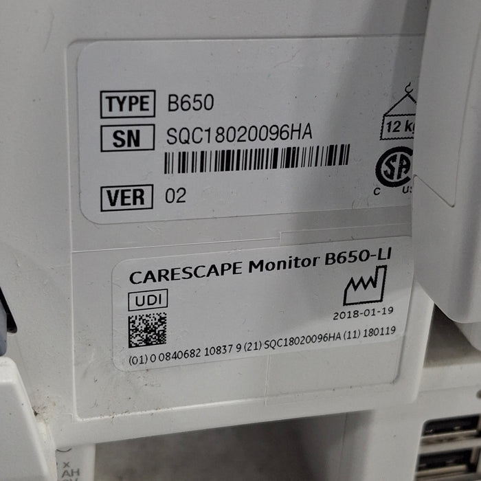 GE Healthcare GE Healthcare Carescape B650 Critical Care Patient Monitor Patient Monitors reLink Medical