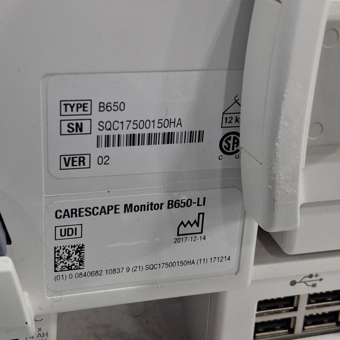 GE Healthcare GE Healthcare Carescape B650 Critical Care Patient Monitor Patient Monitors reLink Medical