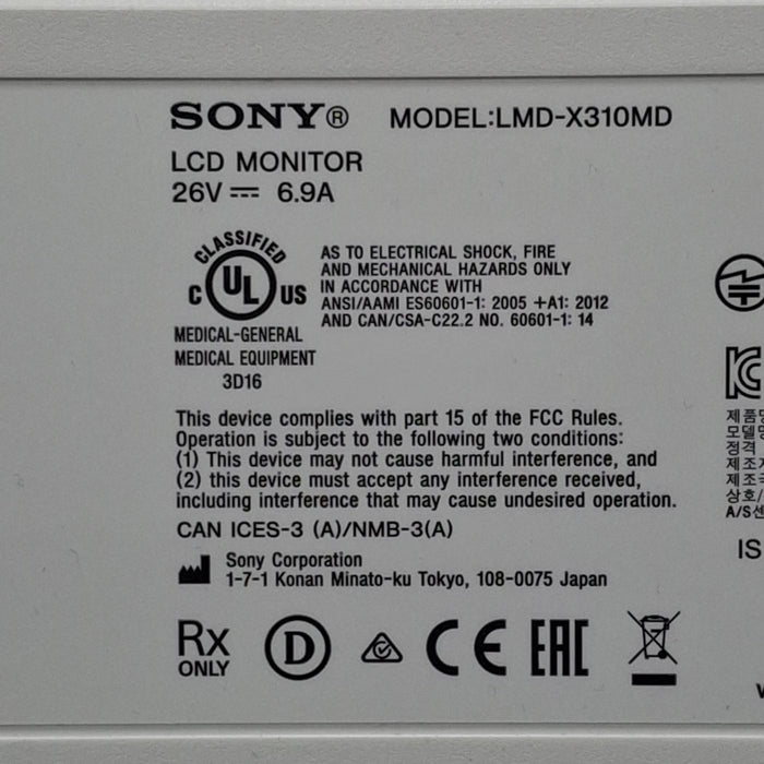 Sony Sony LMDX310MD 4K Surgical Monitor Surgical Equipment reLink Medical