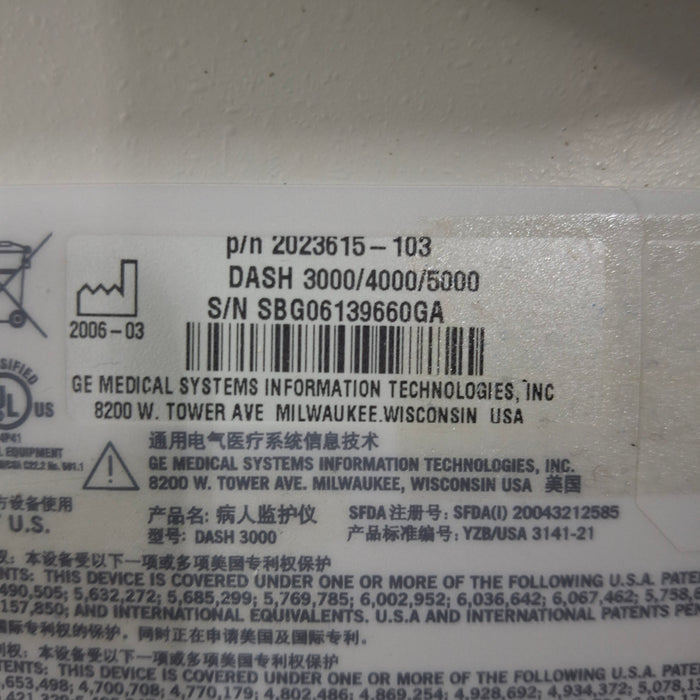 GE Healthcare GE Healthcare Dash 3000 - GE/Nellcor SpO2 Patient Monitor Patient Monitors reLink Medical