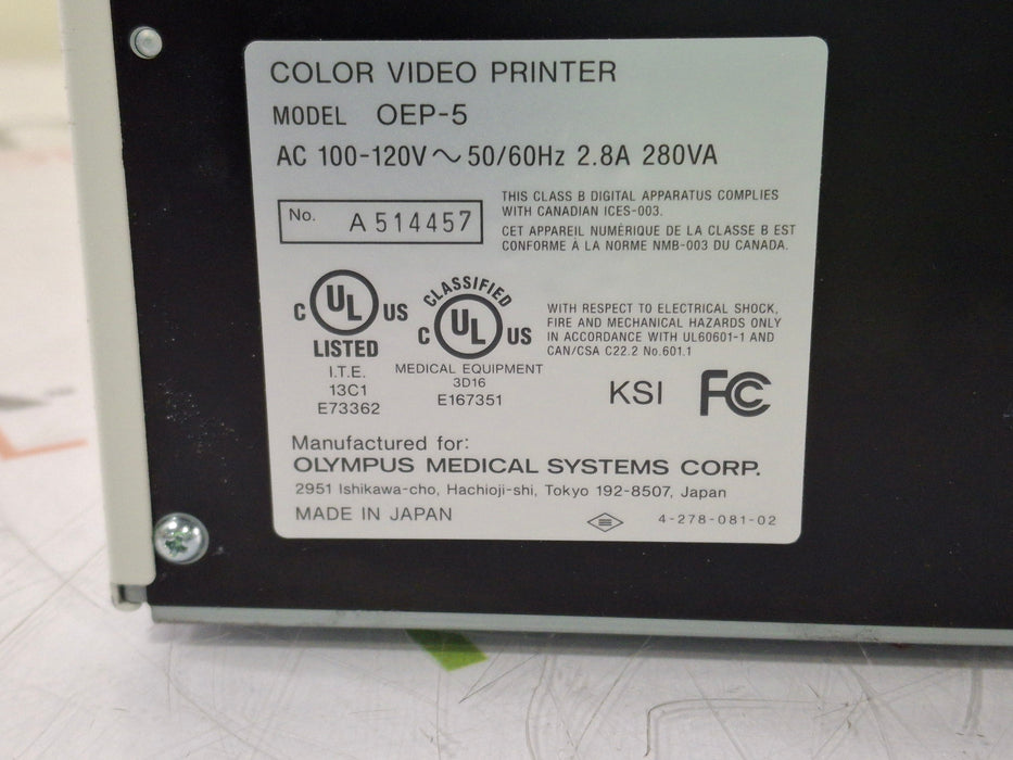 Olympus Olympus OEP-5 Color Video Printer Flexible Endoscopy reLink Medical