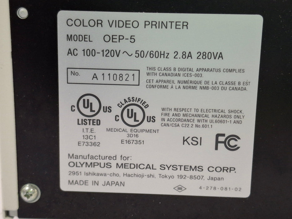 Olympus Olympus OEP-5 Color Video Printer Flexible Endoscopy reLink Medical