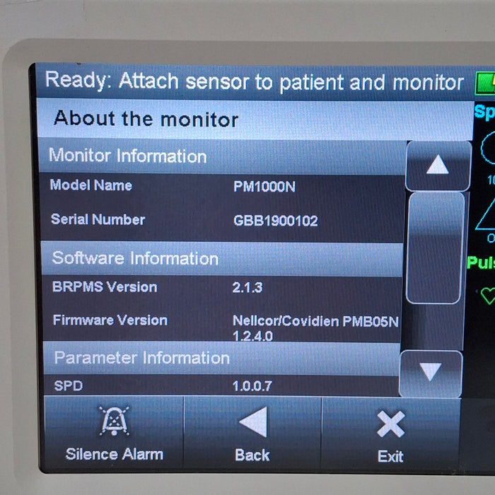 Covidien Covidien PM1000N Nellcor Bedside SPO2 Monitor Patient Monitors reLink Medical