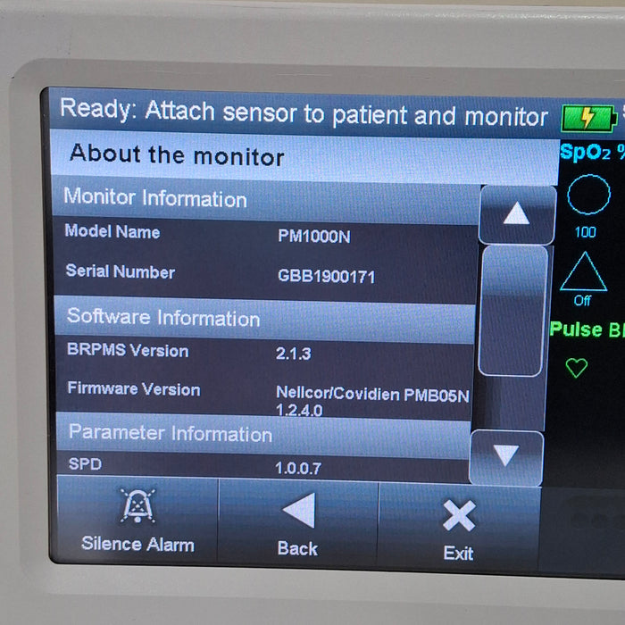 Covidien Covidien PM1000N Nellcor Bedside SPO2 Monitor Patient Monitors reLink Medical