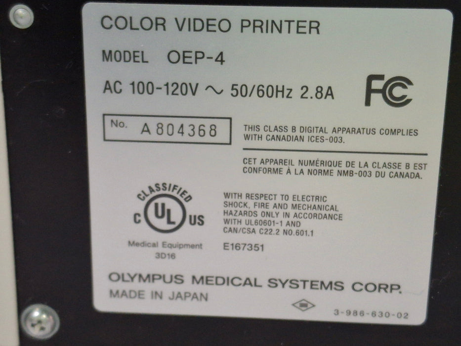 Olympus Olympus OEP-4 Color Video Printer Flexible Endoscopy reLink Medical