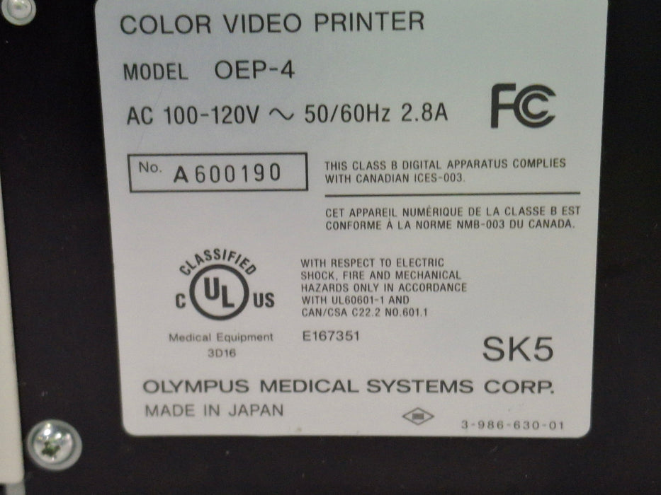 Olympus Olympus OEP-4 Color Video Printer Flexible Endoscopy reLink Medical