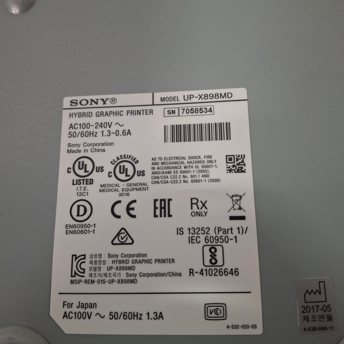 Sony Sony UP-X898MD Hybrid Graphic Printer CR and Imagers reLink Medical