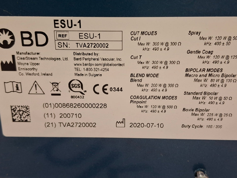 Becton Dickinson Becton Dickinson ESU-1 Electrosurgical Unit Electrosurgical Units reLink Medical