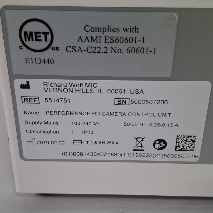 Richard Wolf Richard Wolf 5114751 Performance HD Camera Control Unit Rigid Endoscopy reLink Medical