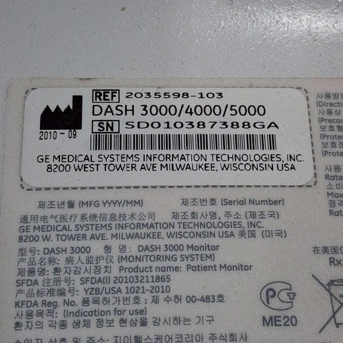 GE Healthcare GE Healthcare Dash 3000 - GE/Nellcor SpO2 Patient Monitor Patient Monitors reLink Medical
