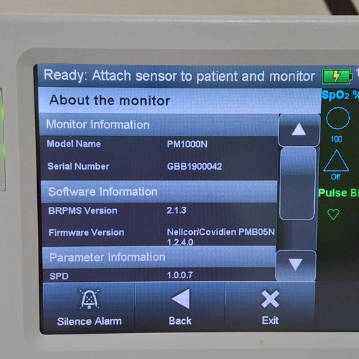 Covidien Covidien PM1000N Nellcor Bedside SPO2 Monitor Patient Monitors reLink Medical
