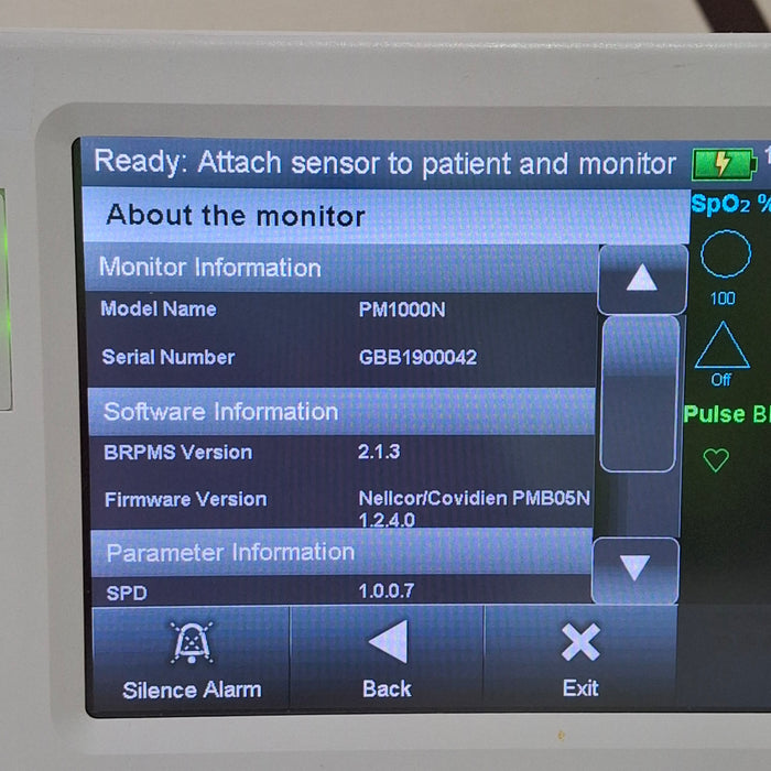 Covidien Covidien PM1000N Nellcor Bedside SPO2 Monitor Patient Monitors reLink Medical
