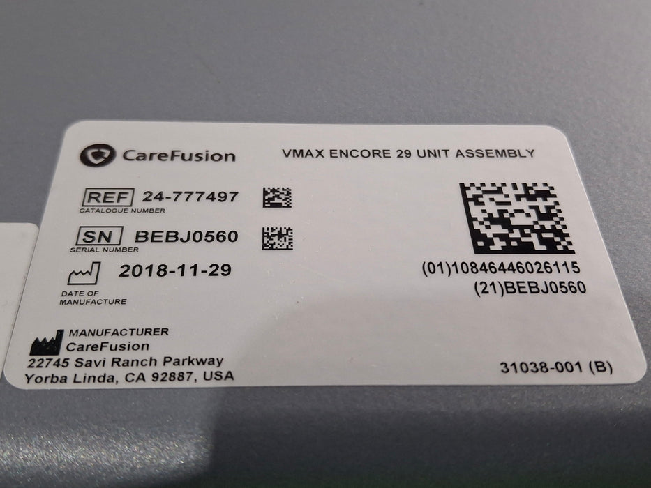 CareFusion Viasys Vmax Encore 29 PFT Pulmonary Function Test System