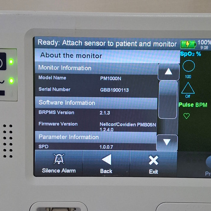 Covidien Covidien PM1000N Nellcor Bedside SPO2 Monitor Patient Monitors reLink Medical