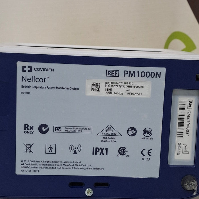 Covidien PM1000N Nellcor Bedside SPO2 Monitor
