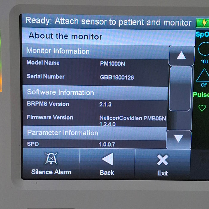 Covidien Covidien PM1000N Nellcor Bedside SPO2 Monitor Patient Monitors reLink Medical
