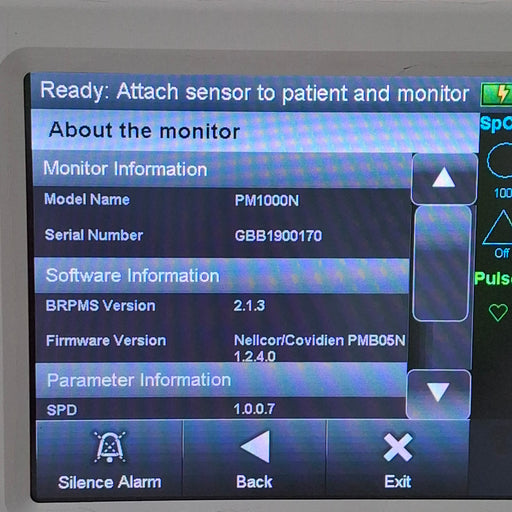 Covidien Covidien PM1000N Nellcor Bedside SPO2 Monitor Patient Monitors reLink Medical