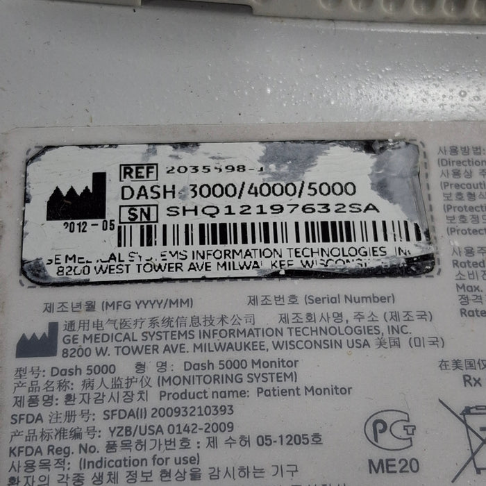 GE Healthcare GE Healthcare Dash 5000 - GE/Nellcor SpO2 Patient Monitor Patient Monitors reLink Medical