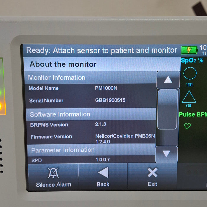 Covidien PM1000N Nellcor Bedside SPO2 Monitor