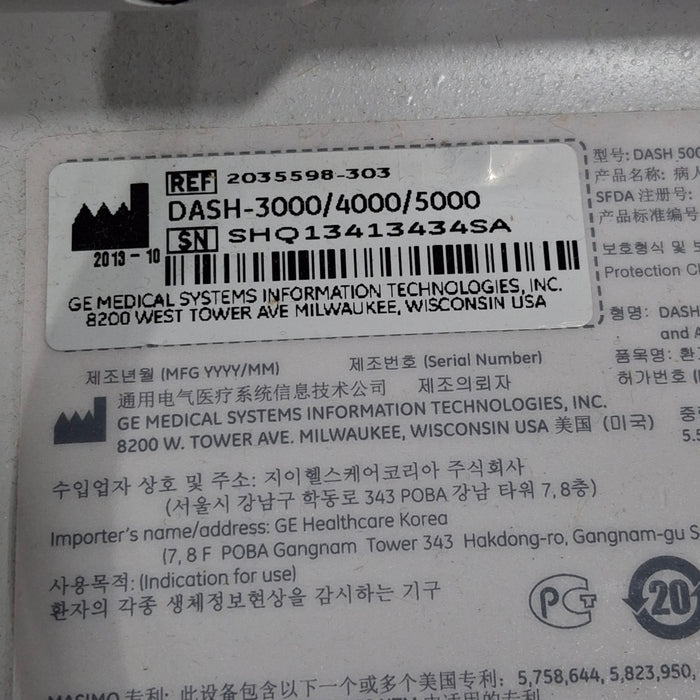 GE Healthcare GE Healthcare Dash 5000 - GE/Nellcor SpO2 Patient Monitor Patient Monitors reLink Medical