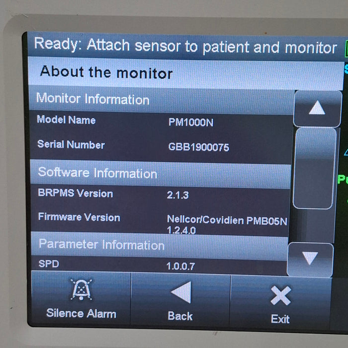 Covidien PM1000N Nellcor Bedside SPO2 Monitor