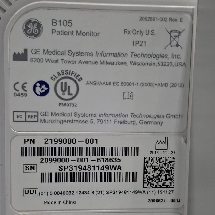 GE Healthcare GE Healthcare B105 Patient Monitor Patient Monitors reLink Medical
