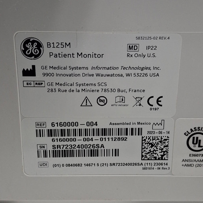 GE Healthcare GE Healthcare B125M Patient Monitor Patient Monitors reLink Medical