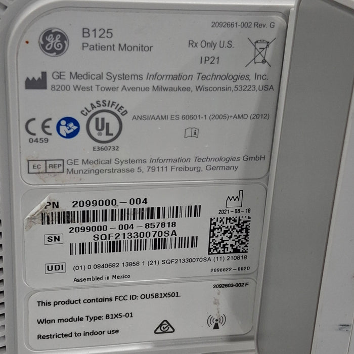 GE Healthcare GE Healthcare B125 Patient Monitor Patient Monitors reLink Medical
