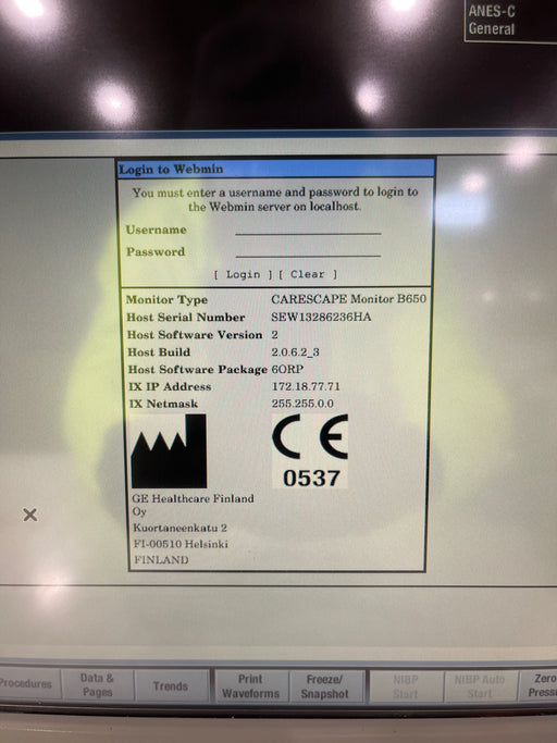 GE Healthcare GE Healthcare Carescape B650 Anesthesia Care Patient Monitor Patient Monitors reLink Medical
