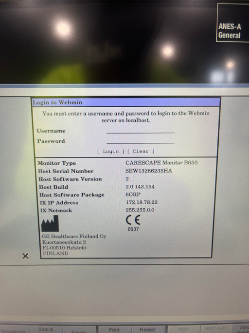 GE Healthcare GE Healthcare Carescape B650 Anesthesia Care Patient Monitor Patient Monitors reLink Medical