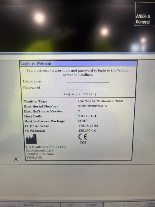 GE Healthcare GE Healthcare Carescape B650 Anesthesia Care Patient Monitor Patient Monitors reLink Medical