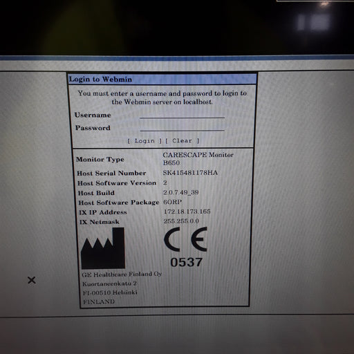 GE Healthcare GE Healthcare Carescape B650 Anesthesia Care Patient Monitor Patient Monitors reLink Medical
