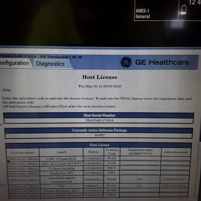 GE Healthcare GE Healthcare Carescape B650 Anesthesia Care Patient Monitor Patient Monitors reLink Medical