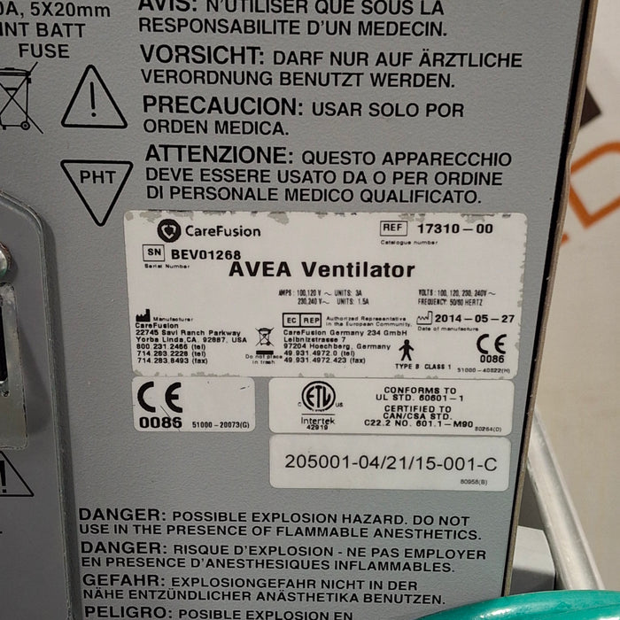 CareFusion CareFusion Avea Ventilator Respiratory reLink Medical