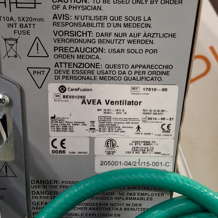 CareFusion CareFusion Avea Ventilator Respiratory reLink Medical