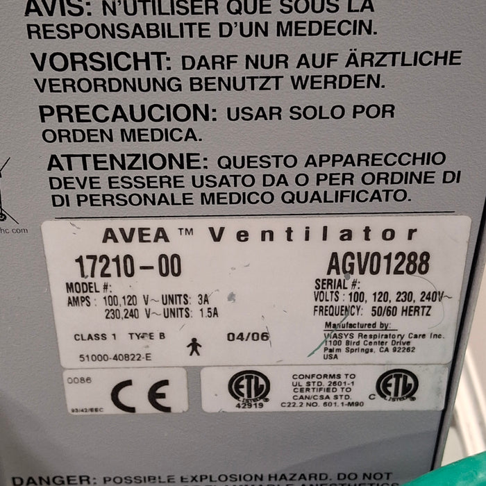 CareFusion CareFusion Avea Ventilator Respiratory reLink Medical