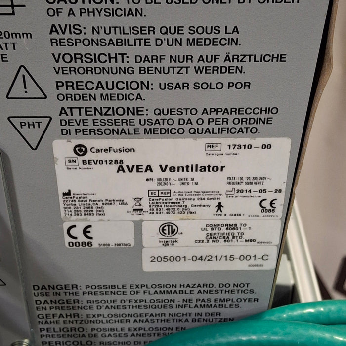 CareFusion CareFusion Avea Ventilator Respiratory reLink Medical