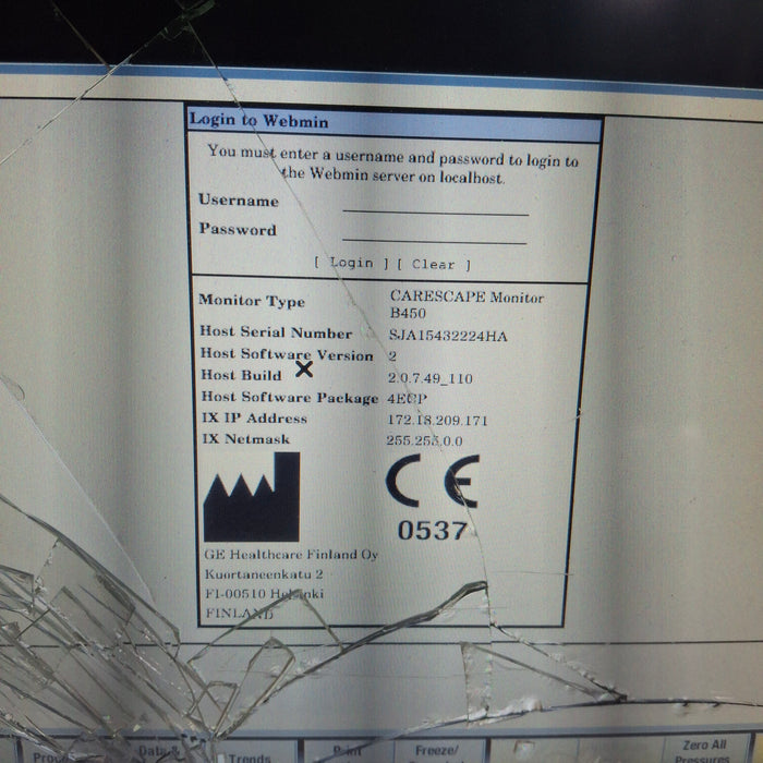 GE Healthcare GE Healthcare Carescape B450 Emergency Care Patient Monitor Patient Monitors reLink Medical