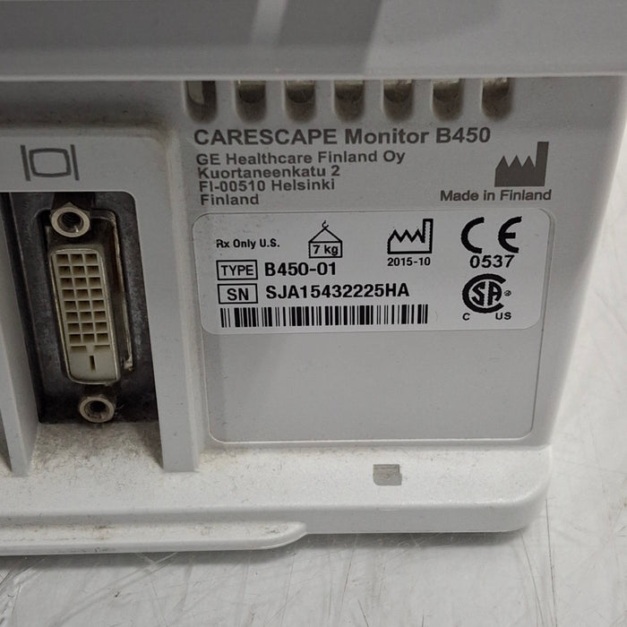 GE Healthcare GE Healthcare Carescape B450 Emergency Care Patient Monitor Patient Monitors reLink Medical