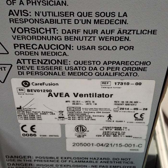 CareFusion Avea Ventilator